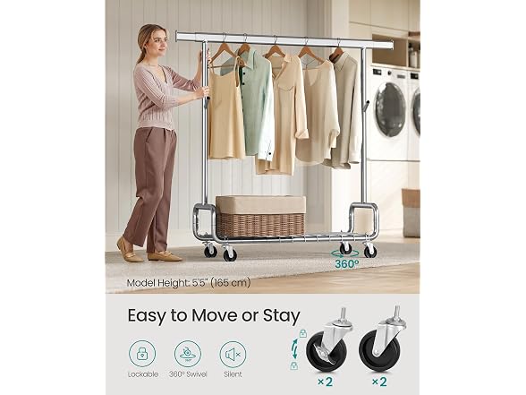 SONGMICS Clothes Rack Silver