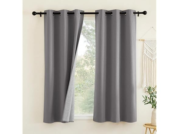 NICETOWN Grey 100% Blackout Curtain