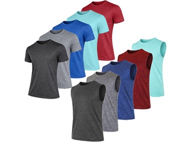 $14.99 3Pk Men's Marled Performance Tops dealfomo
