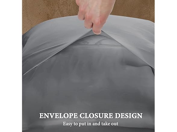 BHZ Grey Satin Goose Feather King Pillow