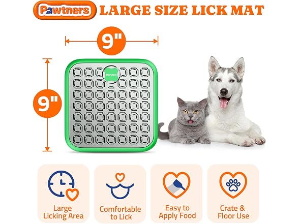 Pawtners Dog Lick Mat 2 Pack Blue Green