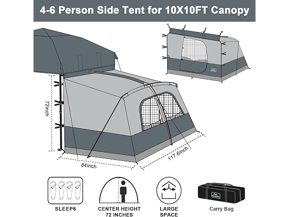KAMPKEEPER Canopy Side Tent 4-6 Person
