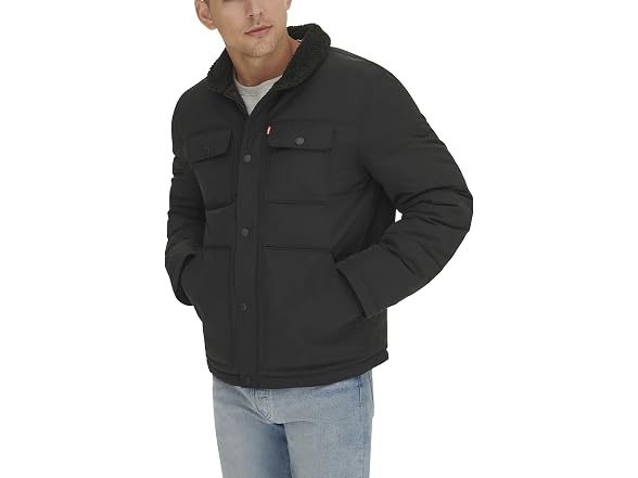 Levi's Men Woodsman Sherpa Collar Puffer Jacket
