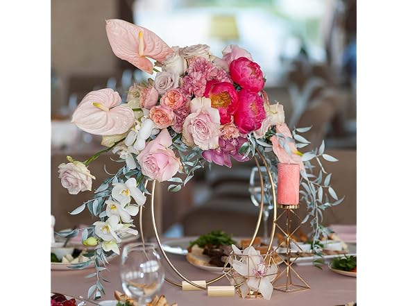 Sntieecr 10 PCS 13.4 Inch Metal Floral Hoop Stands