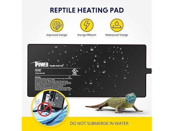 iPower Reptile Heating Pad, Under Tank Heater