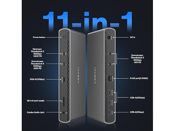 iVANKY Thunderbolt 5 Dock FusionDock Pro 3 Docking Station