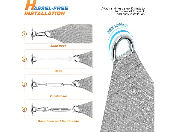 TANG TANG Sun Shade Sail 8' x 10' Rectangle