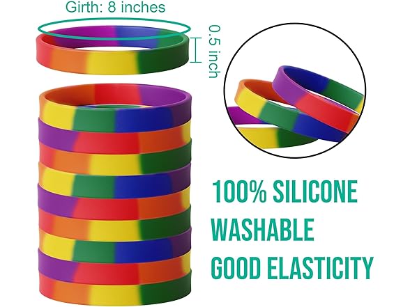SuntonSports Rainbow Rubber Bracelets