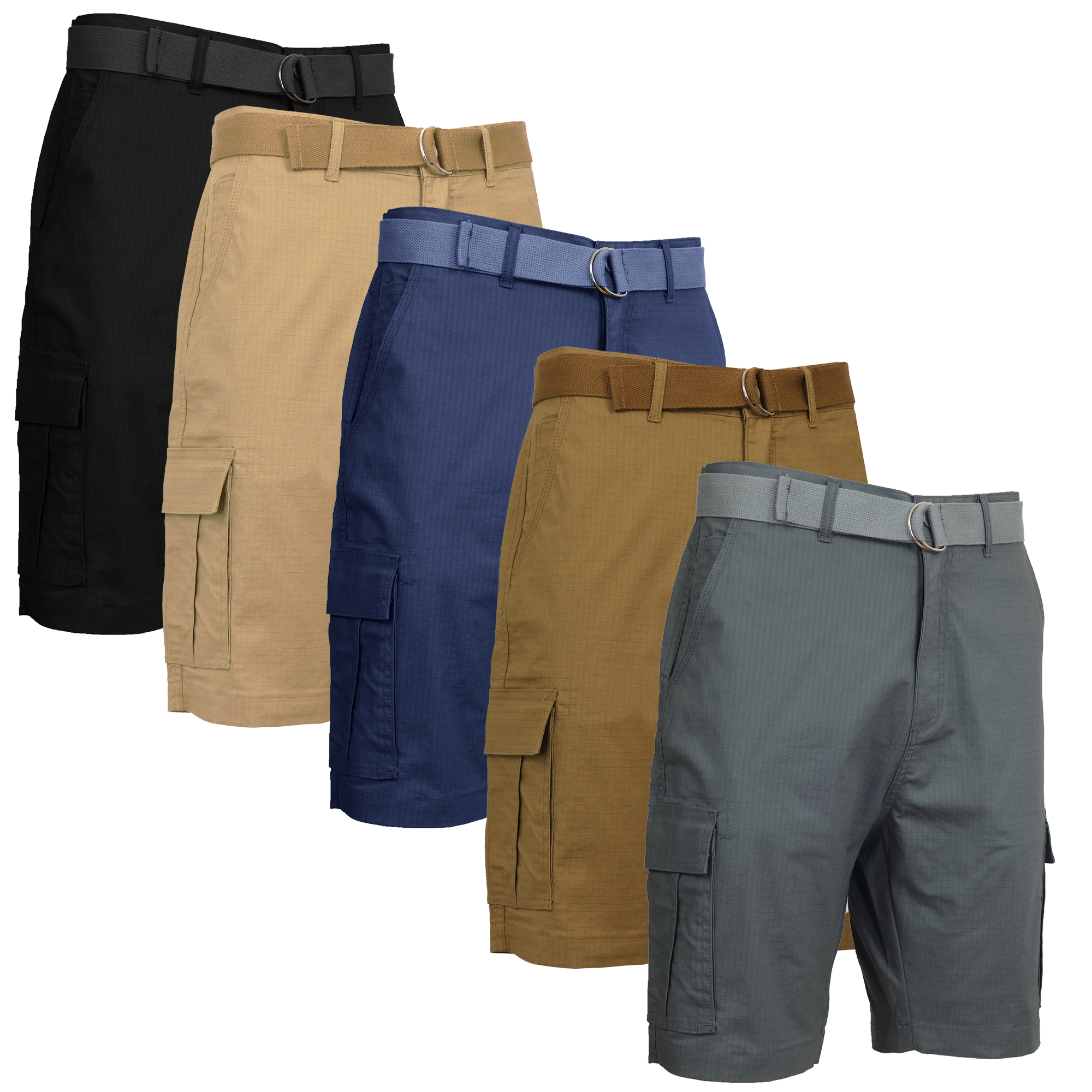 3Pk Asst Mens RipStop Cargo Shorts (32-42) - Gallery 15