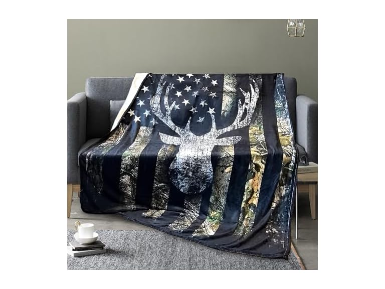 NHBTGSF Men Camo Deer Blanket