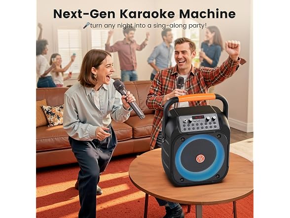 PPMIC BT Karaoke Machine 2 Mics 6.5in