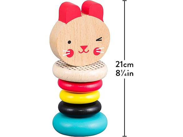 Petit Collage Wooden Bunny Baby Rattle
