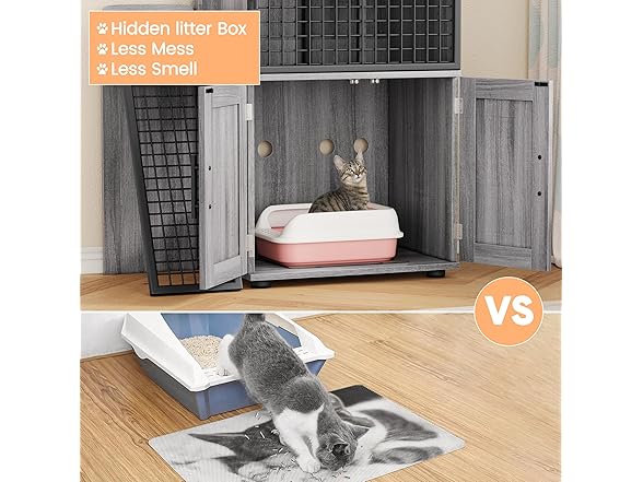 Hidden Cat Litter Box with Ladder