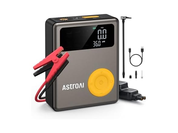 AstroAI Portable Jump Starter w/ Air Compressor