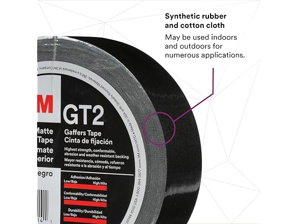 3M Premium Matte Cloth (Gaffers) Tape GT