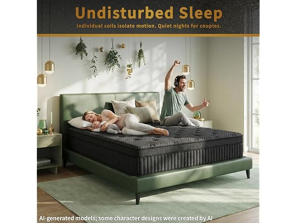 inight King Luxury Hybrid Mattress, 12 Inch Euro Top