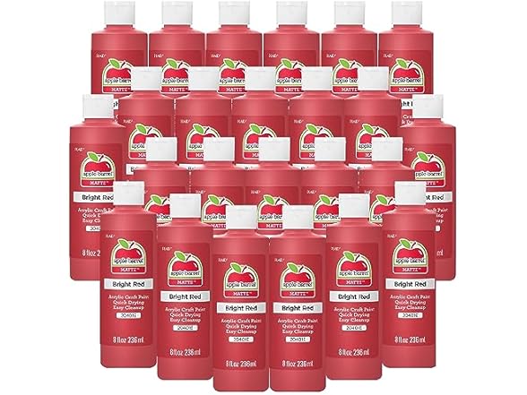 Apple Barrel Acrylic Paint Bright Red (Pack of 24)