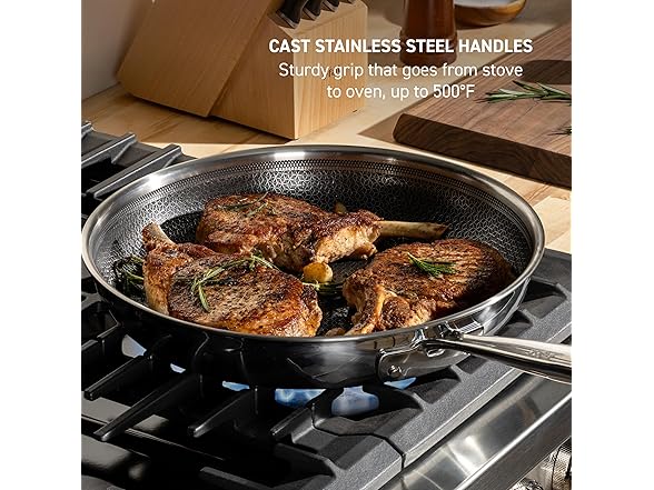 T-fal HybridMesh Tri-Ply Stainless Steel Fry Pan 12 Inch