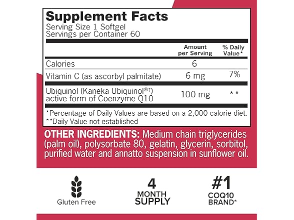 Qunol Mega Ubiquinol CoQ10 100mg, 60ct, 2pk