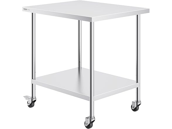 VEVOR Stainless Steel Work Table 30 x 18 x 38 Inch