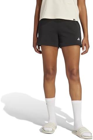 adidas Women's Essentials Small Logo Feel Cozy Shorts, Black/White