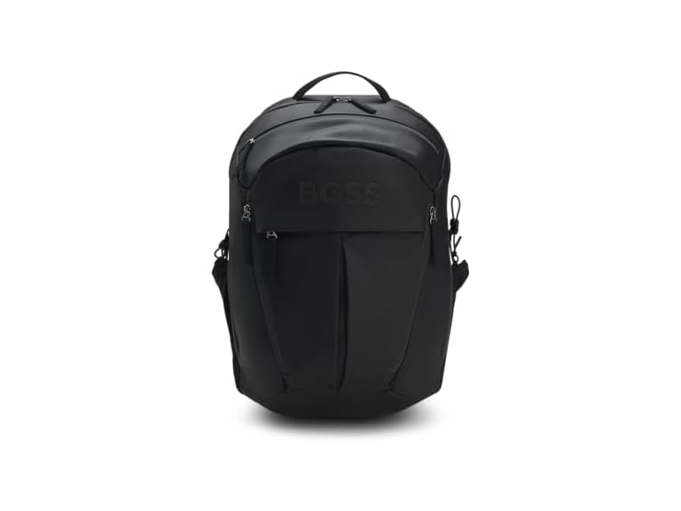 BOSS, Stormy Bold Logo Backpack, Black Gloss