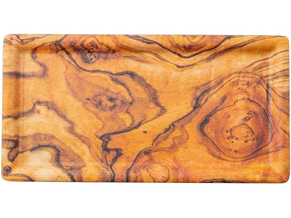 TableCraft 12953 Serving Tray, Olive Wood Decal Melamine Serving Tray