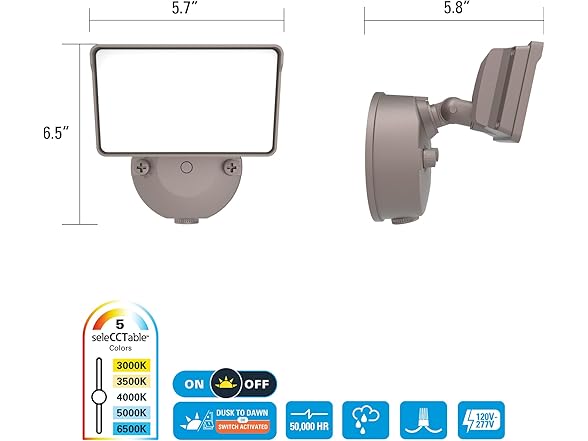 LED Security Floodlight Bronze
