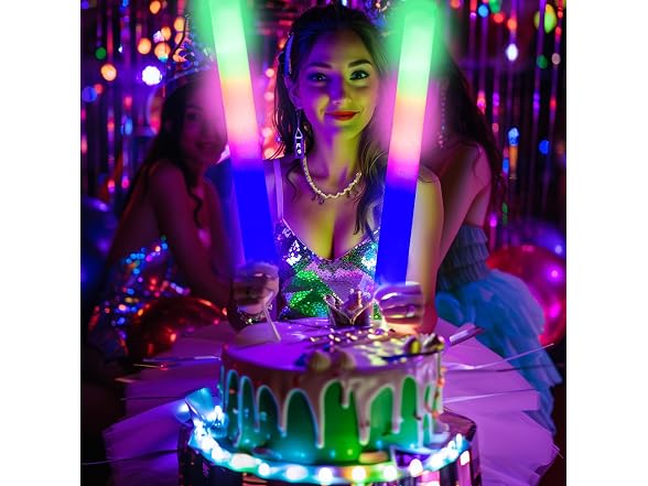 pelreame 55 Pcs LED Foam Glow Sticks