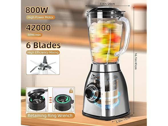Uten 800 Watt Hight Speed Countertop Blender