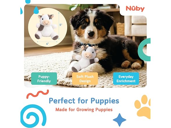 Nuby Plush Dog Toy 2-Pack – Plush Dog Toys Farm Animals