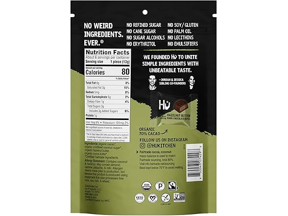 Hu Hazelnut Butter Dark Choc Bites 6pk