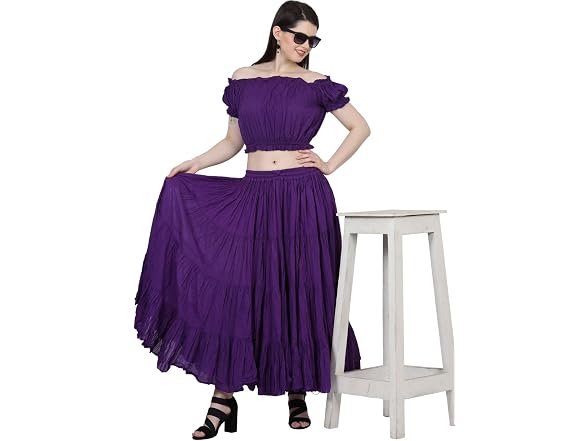 Wevez Women (0X-3X) Women's Maxi Skirt Gypsy Skirt