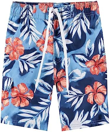 Kanu Surf Boys' Reflection Quick Dry UPF 50+ Beach Swim Trunk, Vacay Blue, 4T