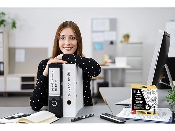 ARTEZA Permanent Markers Black, Bulk Set of 60