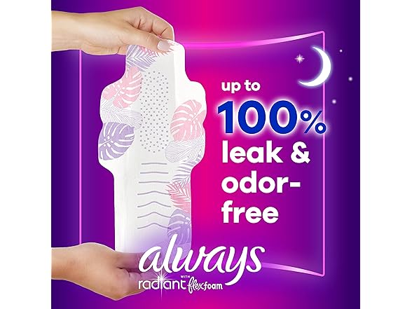 Always Radiant FlexFoam Pads Size 4 20 Count