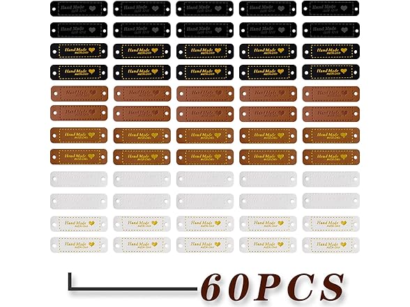 Jdesun 60 Pieces Handmade with Love Heart Tags