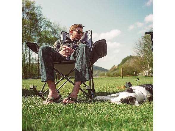 SUNNYFEEL Grey Rocking Camping Chair 500lbs
