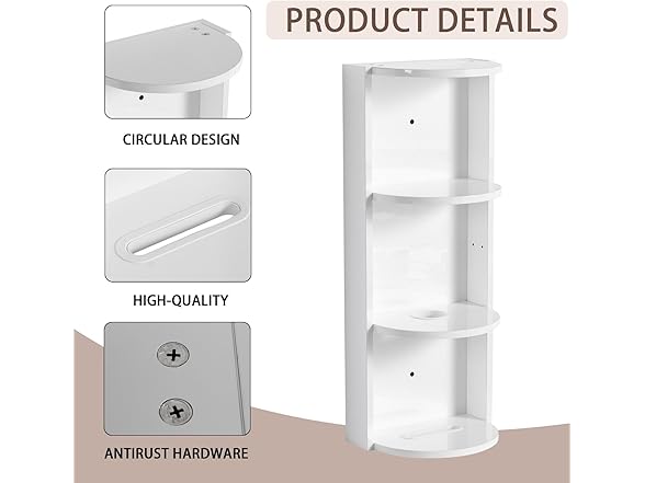 FRITHJILL Bathroom Wall-Mounted Rack w/ Shelves