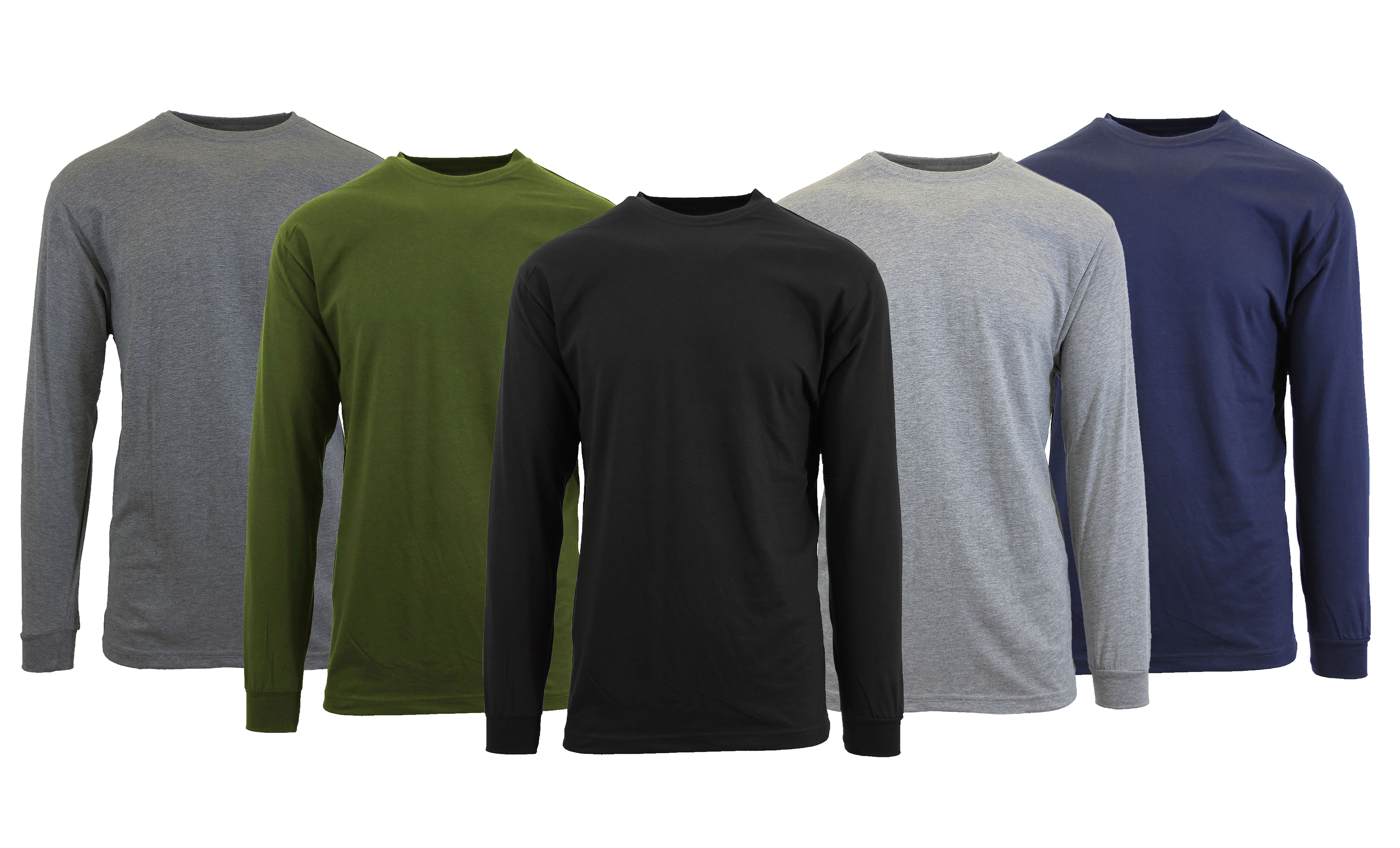 4Pk Mens L/S Crew Neck Classic Shirt - Gallery 7