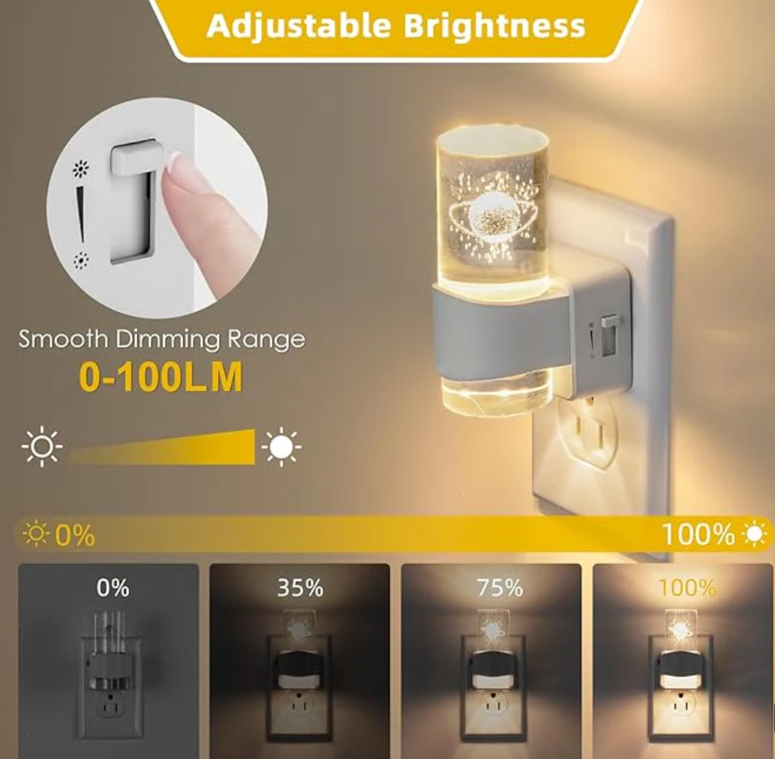 Hakol 2 Pack Night Light – 3D Etched Starry Night - Gallery 8