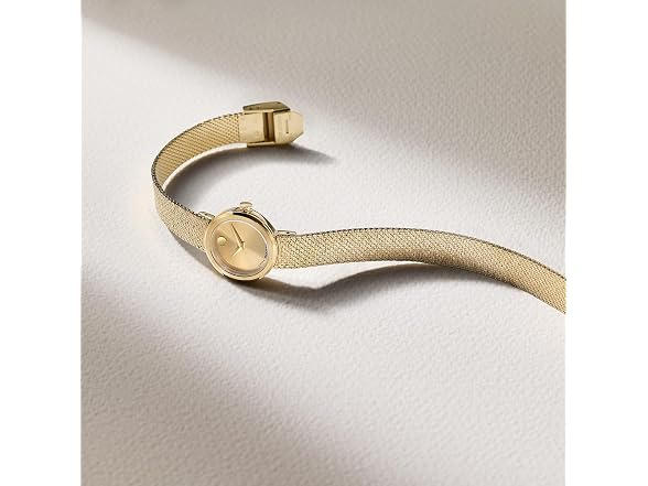 Movado Museum Velura Mini Gold Mesh Watch 21mm