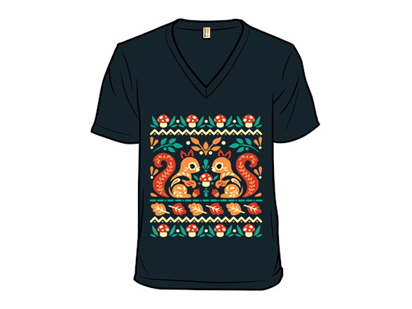 Folk Squirrells Ugly Autumn Sweater
