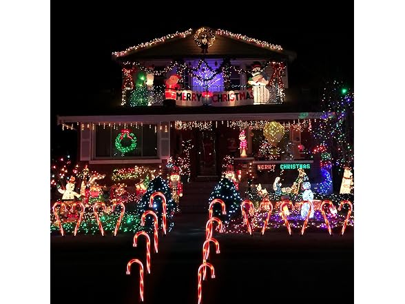 10" Candy Cane Pathway Lights 10 Pack