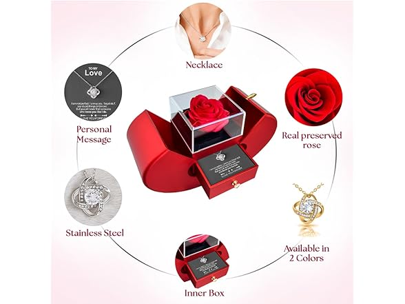 Beyond Love Preserved Rose Sterling Necklace
