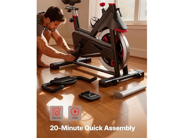 MERACH Red Magnetic Exercise Bike