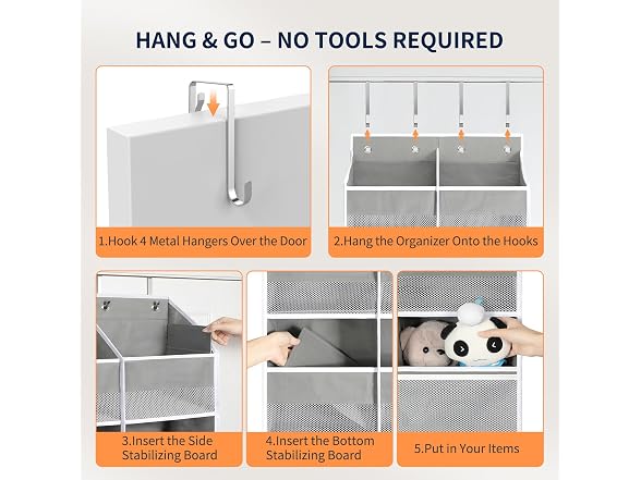 Over the Door Organizer 5-Shelf, Behind