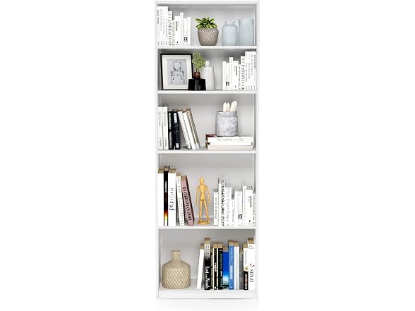 Furinno Jaya 5-Tier Bookshelf White