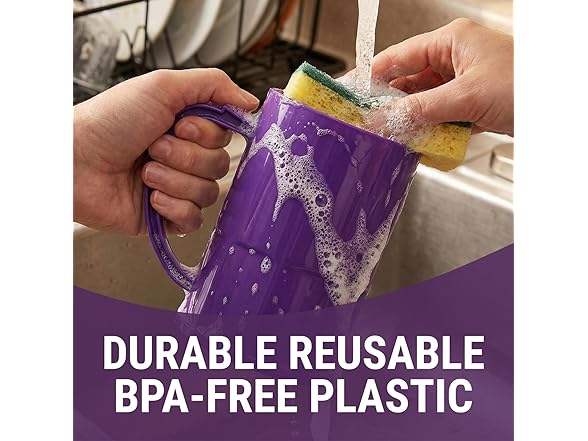 Fun Express 14 oz. Purple Reusable Plastic Mugs - 12 Piece