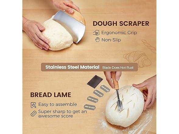 TEZOU Artisan Sourdough Bread Proofing Baskets Set